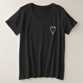 Elegant roze liefdessymbool Faux Roos Gold Heart Grote Maat T-shirt (Design voorkant)