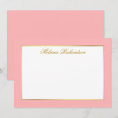 Elegant roze Lijst - Kies Grootte - Notitiekaartje (Voorkant / Achterkant)
