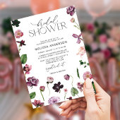 Elegant roze Lila ventilatordouche - uitnodiging