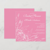 Elegant roze Lily Flower Bridal Shower Uitnodiging (Voorkant / Achterkant)