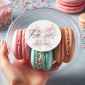 Elegant roze lint Bedankt Ronde Sticker