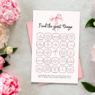 Elegant roze lint Vind het gast bingogame