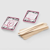 Elegant roze lint zoet 16 handwaaier (Niet-gemonteerd)