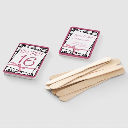 Elegant roze lint zoet 16 handwaaier