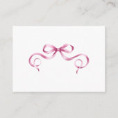 Elegant roze lintboeken voor Baby Informatiekaartje (Achterkant)