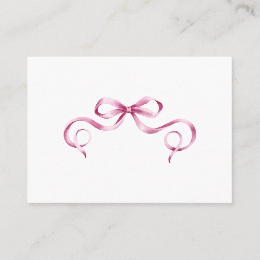 Elegant roze lintboeken voor Baby Informatiekaartje (Achterkant)