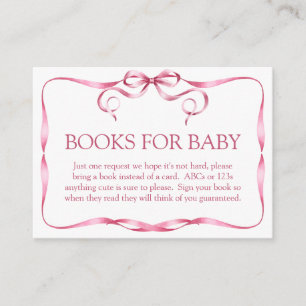 Elegant roze lintboeken voor Baby Informatiekaartje