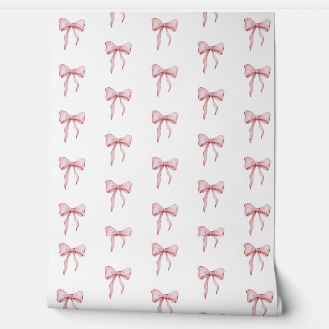 Elegant Roze Lintpatroon Behang (Afrollen)