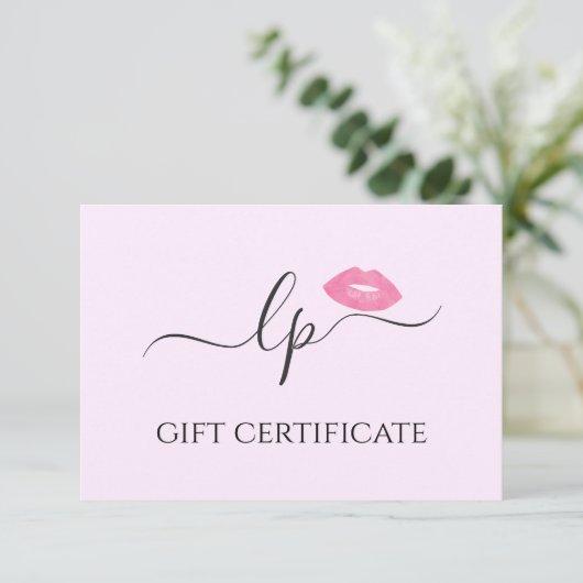Elegant roze lippen handgeschreven script kalligra (Staand voorkant)