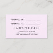 Elegant roze lippen handgeschreven script kalligra aanbevelingskaartje (Achterkant)