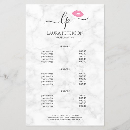Elegant roze lippen handgeschreven script kalligra flyer (Voorkant)