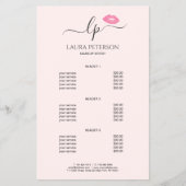 Elegant roze lippen handgeschreven script kalligra flyer (Voorkant)