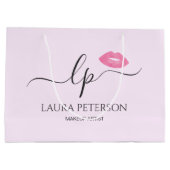 Elegant roze lippen handgeschreven script kalligra groot cadeauzakje (Achterkant)