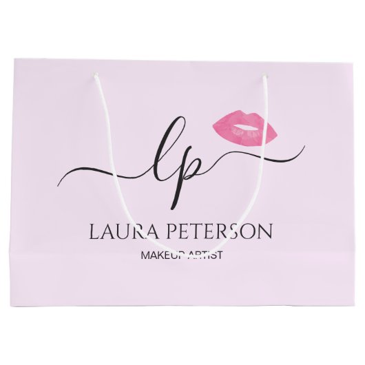 Elegant roze lippen handgeschreven script kalligra groot cadeauzakje (Achterkant)