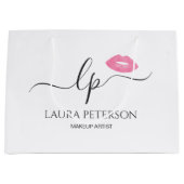 Elegant roze lippen handgeschreven script kalligra groot cadeauzakje (Voorkant)