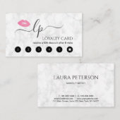 Elegant roze lippen handgeschreven script kalligra klantenkaartje (Voorkant / Achterkant)