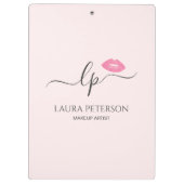 Elegant roze lippen handgeschreven script kalligra klembord (Achterkant)