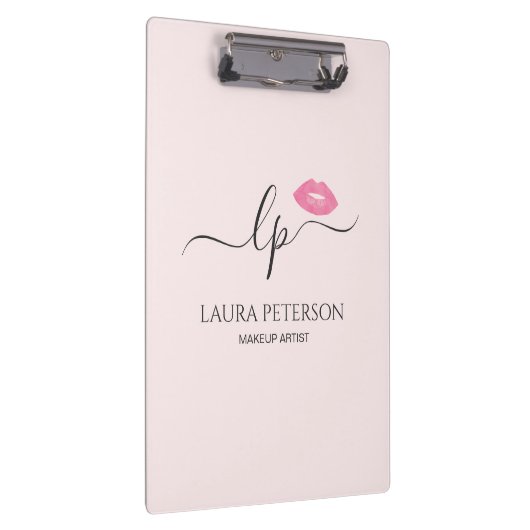 Elegant roze lippen handgeschreven script kalligra klembord (Rechts)