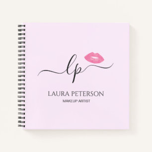 Elegant roze lippen handgeschreven script kalligra notitieboek