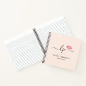 Elegant roze lippen handgeschreven script kalligra notitieboek (Binnen)