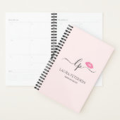 Elegant roze lippen handgeschreven script kalligra planner (Display)