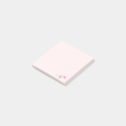 Elegant roze lippen handgeschreven script kalligra post-it® notes (Schuin)