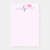 Elegant roze lippen handgeschreven script kalligra post-it® notes (Voorkant)