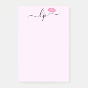 Elegant roze lippen handgeschreven script kalligra post-it® notes