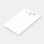 Elegant roze lippen handgeschreven script kalligra post-it® notes (Schuin)