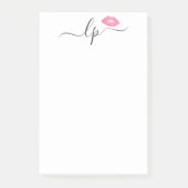Elegant roze lippen handgeschreven script kalligra post-it® notes (Voorkant)