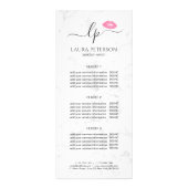 Elegant roze lippen handgeschreven script kalligra reclamekaart (Voorkant)