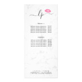 Elegant roze lippen handgeschreven script kalligra reclamekaart (Achterkant)