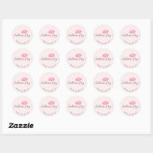 Elegant roze lippen handgeschreven script kalligra ronde sticker (Vel)