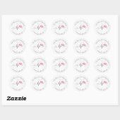 Elegant roze lippen handgeschreven script kalligra ronde sticker (Vel)