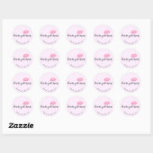 Elegant roze lippen handgeschreven script kalligra ronde sticker (Vel)