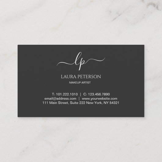 Elegant roze lippen handgeschreven script kalligra visitekaartje (Achterkant)