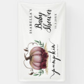 Elegant Roze Little Pumpkin Baby shower Spandoek (Verticaal)