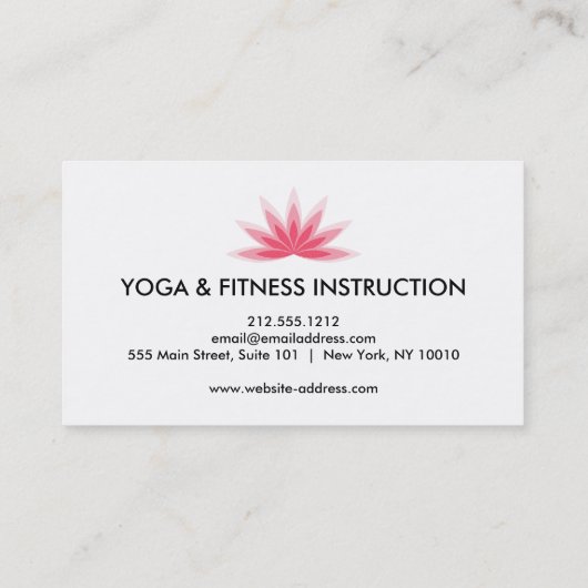 Elegant Roze Lotus Bloem Logo Yoga Healing Gezondh Visitekaartje (Achterkant)