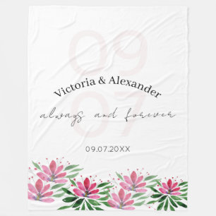 Elegant Roze Lotus Bloemen Waterverf Art Fleece Deken