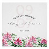 Elegant Roze Lotus Bloemen Waterverf Art Perfect Poster (Voorkant)