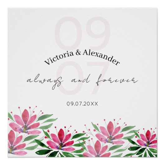 Elegant Roze Lotus Bloemen Waterverf Art Perfect Poster (Voorkant)