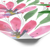 Elegant Roze Lotus Bloemen Waterverf Art Perfect Poster (Hoek)
