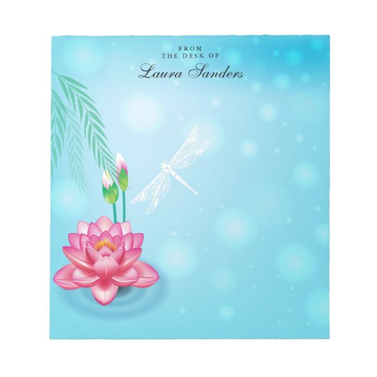 Elegant roze Lotus Flower - Aangepast laptopblok Notitieblok (Voorkant)