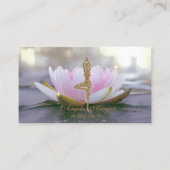 Elegant roze Lotus Flower Glitter Yoga Girl Visitekaartje (Voorkant)