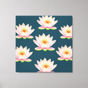 Elegant roze Lotus Flowers Canvas Afdruk