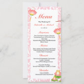 Elegant Roze Lotus Lantaarns Indiaas Bruiloft Menu (Voorkant)