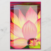 Elegant roze Lotus Water Lily Floral Briefpapier (Voorkant)