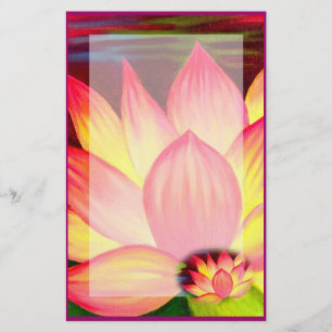 Elegant roze Lotus Water Lily Floral Briefpapier