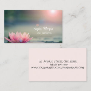 Elegant roze Lotus Yoga Instructor Visitekaartje