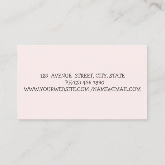 Elegant roze Lotus Yoga Instructor Visitekaartje (Achterkant)